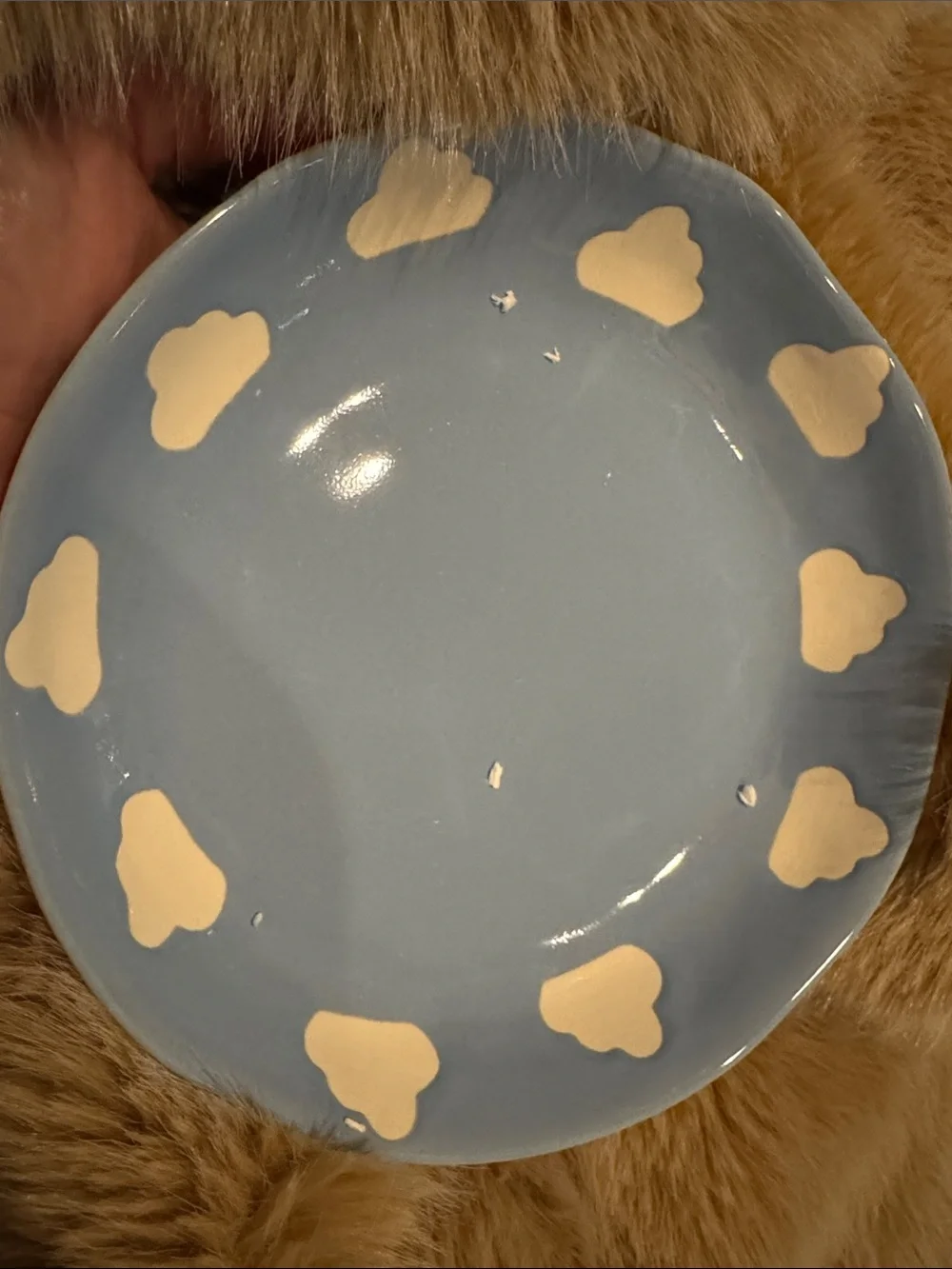 Anthropologie‎ Vida pasta Bowl clouds Blue glazed Ceramic